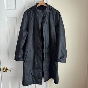 Eddie Bauer Black Hooded Insulated Coat